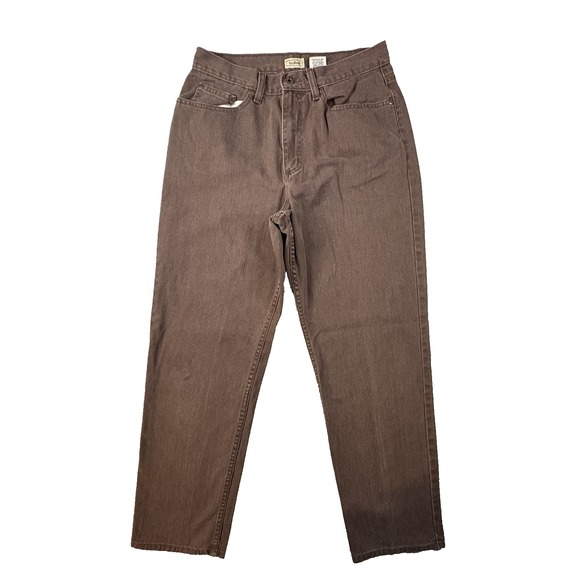 L.L. Bean Denim - L.L. Bean Womens 10 (29.5x29.25) Brown Straight Leg Cotton Mom Jeans SEE DESC
